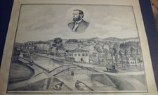 1879 Engraving: Residence of Hon. A.C. McGowan & Street View EAST FRANKFORT NY picture