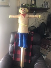 Rare Vintage Lighted Plastic Standing Scarecrow Blowmold picture