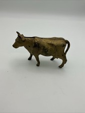Antique 1920's Cast Iron Gold Cow Animal Still Coin Penny Bank – A.C. Williams picture