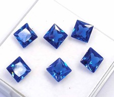 6 PCS Natural Blue Sapphire Princess Cut 8 x 4 mm Lot Certified Loose Gems 6GHB picture