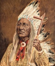 1890 CHIEF WASHAKIE Lithograph Print Shoshone Fort Washakie WYOMING - Original  picture