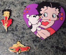 3 Vtg Betty Boop Magnet  lot iconic Marilyn Monroe pose, pin up car, dog kisses picture