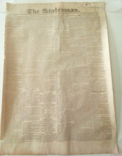 Antique THE STATESMAN  December 12, 1826 RARE NEWSPAPER Vol. 5 No 98 picture