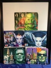 RARE LOT OF 5 VINTAGE PEPSI MONSTERS FRANKENSTEIN, BRIDE, HALLOWEEN 🎃👻🎃 picture