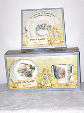 Vintage  Beatrice Potter Peter Rabbit Wedgwood 3 Piece Nursery Set NEW Boxed picture
