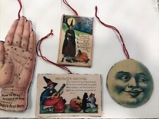 Vintage Handmade Halloween Ornaments - Moon -Witch - Palm Reading picture