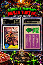Topps 1990 Teenage Mutant Ninja Turtles Stickers #5 Raphael Sticker Card Graded picture