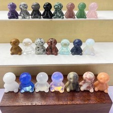 10pc Natural Mix Quartz Carved Mini Ghost doll Skull Crystal healing gift picture