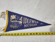 Vintage Idlewild Michigan Felt Pennant 1950s 1960s Black Eden Souvenir Rare picture