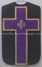 Black with violet Roman Chasuble Fiddleback Vestment  and Mass  set,Casulla picture