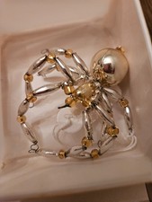 Vintage Mercury Glass beaded Christmas ornaments Czech Republic NOS - spiders picture