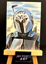 Bo-Katan Kryze Sketch Card 1/1 Original on card signed Artist ACEO Star Wars picture