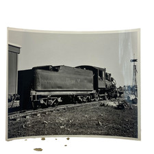 Vintage Steam Locomotive Tender Curved Track Photo 4x5 B&W Gelatin Orig picture