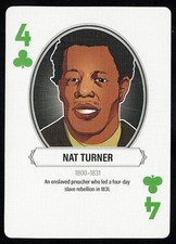 NAT TURNER -Kulture Cards BLACK LEGENDS Playing Card- FOUR of Clubs picture