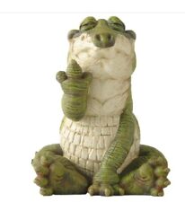 Baby Alligator statue Florida Gator Giving the middle Finger Funny Garden Decor picture