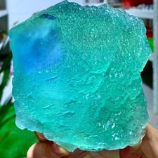 1.88LB Rare transparent Green blue cubic fluorite mineral crystal sample/China picture
