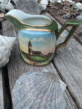 Germany Antique Pitcher Nantucket Mass Sankaty Lighthouse Green Souvenir picture