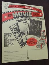 1981 Topps Giant Movie Pin-Up SELL SHEET (No Product) Star Wars Jaws etc picture
