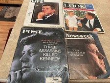 John F Kennedy Newsweek-1963 Post 1967-Lot of 4,-Magazines Life-Look picture