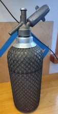 Vintage Seltzer Wire Mesh Soda Siphon Wire Mesh Red Line Czechoslovakia picture