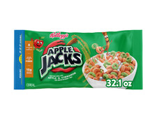 Kellogg's Apple Jacks Breakfast Cereal, Good Source of Fiber Bag, 32.1 oz picture
