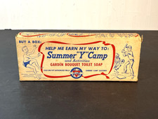 1950s YMCA Summer Y Camp Fundraiser 4 Vintage Garden Bouquet Soap Original Box picture