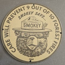VINTAGE 1944 SMOKEY BEAR SAYS CARE WILL PREVENT 9 OF 10 FIRES 12