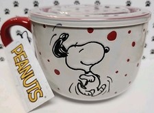 Peanuts Snoopy  23 oz. Soup Mug with Lid Red By Gibson Read picture