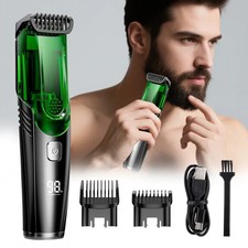 Vacuum Hair Clipper Men LCD Rechargeable Beard Trimmer Self Cutting Kit... picture