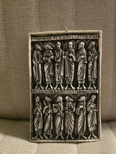Gorgeous Vintage Wax Tablet Tableaux Icon Style Christ Apostles HTF Collector picture