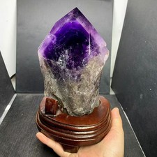 4.3lb Natural Amethyst Quartz Obelisk Large Crystals Tower Chakras Point healing picture