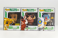 Funko Pop Disney The Lion King Simba Flocked Pumbaa Rafiki Lot of 3 Boxed picture