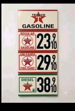  4 piece Texaco Gas Station Gasoline Price Advertising Sign 32