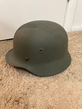 WWII German M40 Original Helmet, Restored Steel Shell, Size 63, WW2 56-57 cm picture