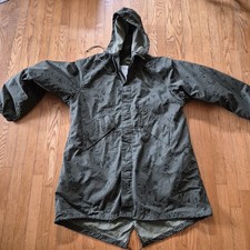 Vtg US Army Military Night Desert Camouflage Fishtail Parka Camo Jacket XL Sz M picture