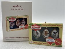 2019 Hallmark Nifty Fifties Series Ornament “3 Blown Glass” Vintage Box picture