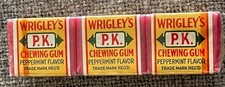 Vintage 1939 WRIGLEY’S P.K. CHICLE GUM  Lot of 3 4-Piece Packs  Sealed  NOS RARE picture