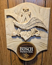 Bush Bavarian Beer sign plastic vintage 60s 70s Faux marble no cracks picture