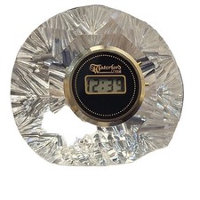 Waterford LISMORE Crystal Digital LCD Battery Desk Clock Ireland Vintage picture