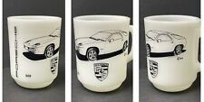 Vintage Rare Porsche 928 Sports Car Anchor Hocking Milk Glass Mug USA - Unused picture