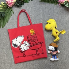 Vintage 1972 Snoopy Canvas Tote Bag Red Peanuts Woodstock Charles M. Schulz picture
