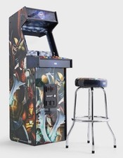 KITH FOR ARCADE1UP MARVEL VS CAPCOM 2 ARCADE W/ STOOL & GAMES IN HAND picture