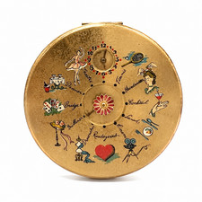 Vintage 1950s Le Rage Rendezvous Dial-A-Date Powder Compact England 4