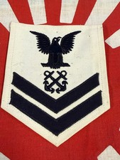 PreWWII USN NAVY BOATSWAIN'S MATE 2nd CLASS WHITE DRESS RATING BADGE picture