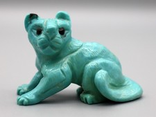 Dan Quam (d) Turquoise Zuni Mountain Lion Fetish picture