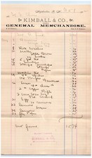 Hopkinton NH Kimball & Co General Merchants 1902 Letterhead Receipt H.G. Chase picture