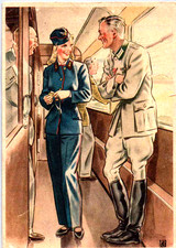 Germany - Women of the Third Reich - Standing with Nazi Officer on Train - 1940s picture