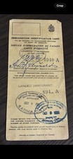 1952 Canadian Immigration Identification Card – H.B. Reynolds – Landed Immigrant picture