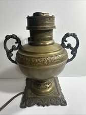 Antique Rochester Brass Oil Lamp Converted To Electric Victorian Works picture