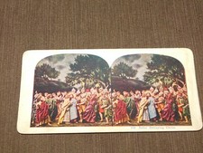 VINTAGE STEREOVIEW STEREOSCOPES CARD CHRIST JUDAS BETRAYING CHRIST picture